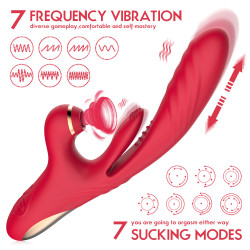 Popular Daphne sucking stick, tongue licking and variable frequency telescopic female masturbation sex toy